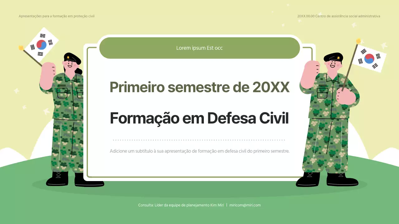 Formação moderna de proteção civil em verde e verde lima.