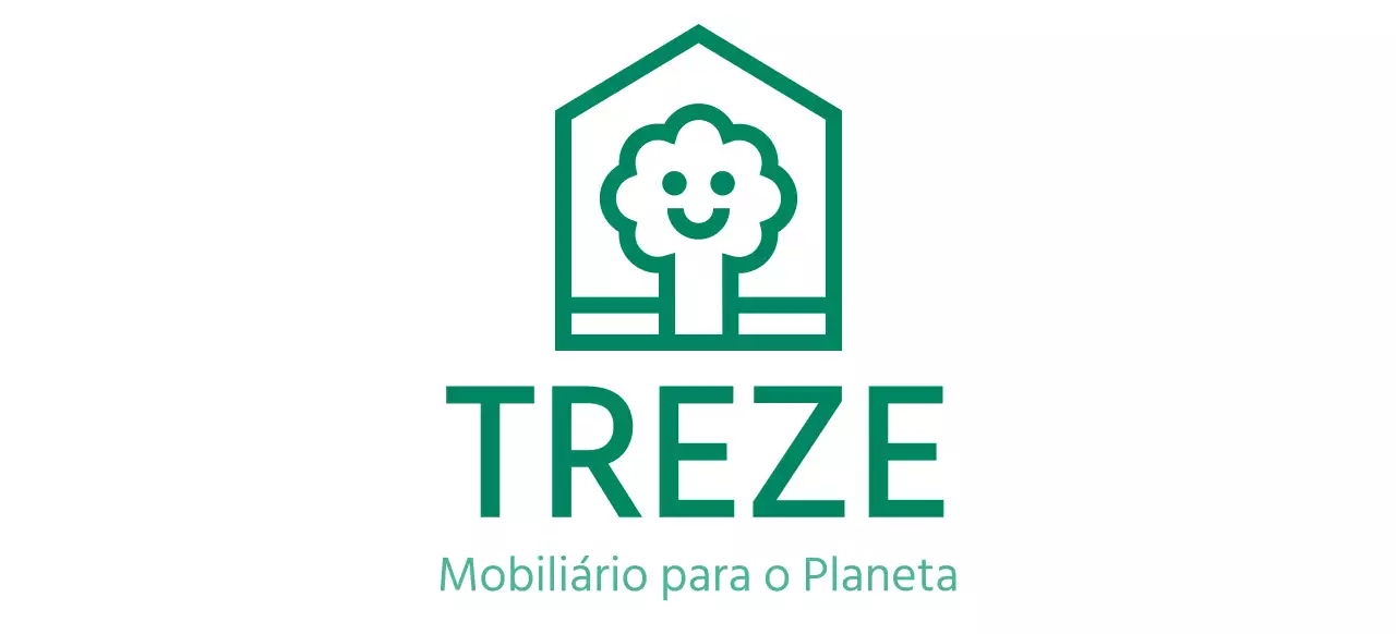 Design de cores para empresas de mobiliário com logótipo de marca que apresenta uma árvore dentro de uma casa
