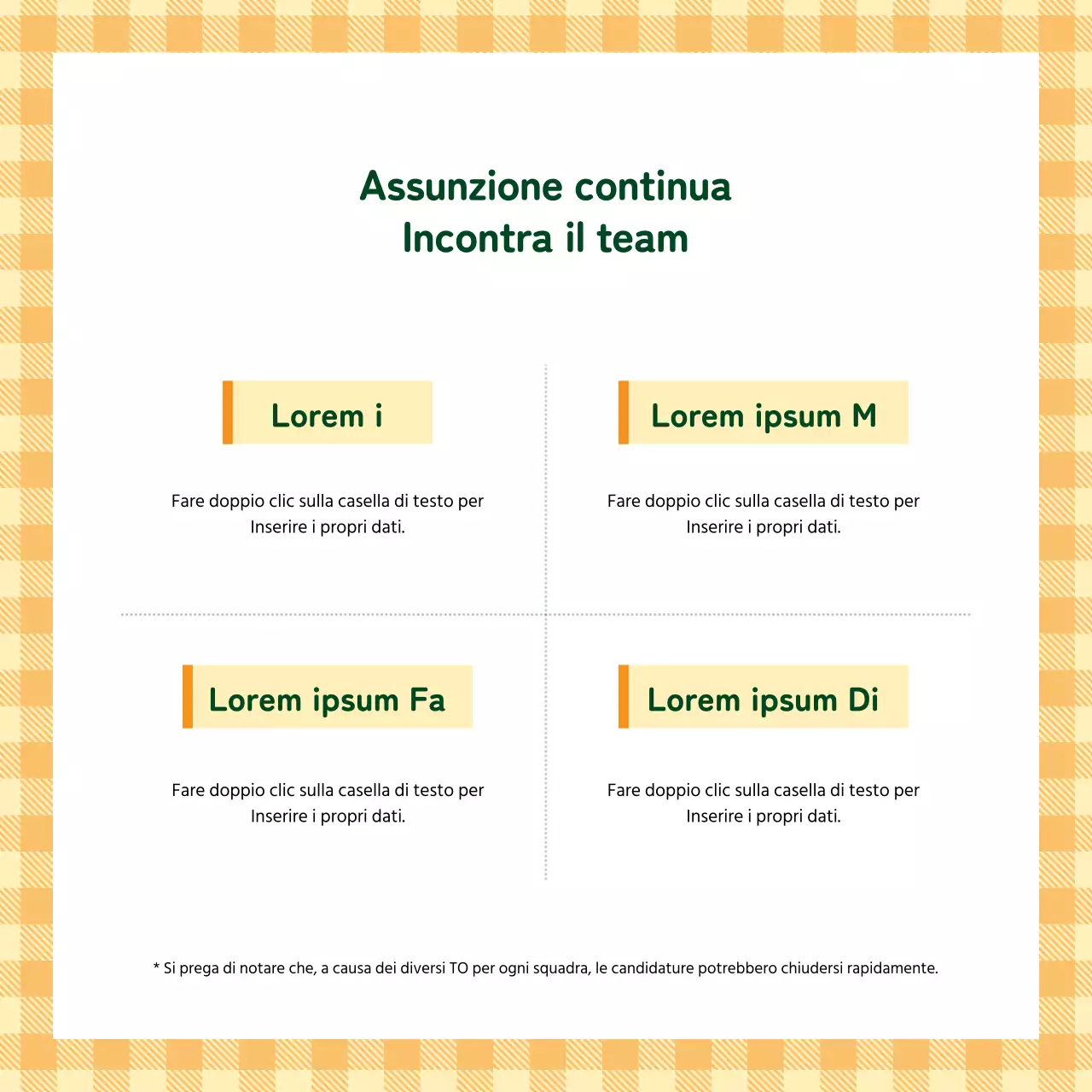 Una semplice proposta di reclutamento per lo yoga in arancione e verde