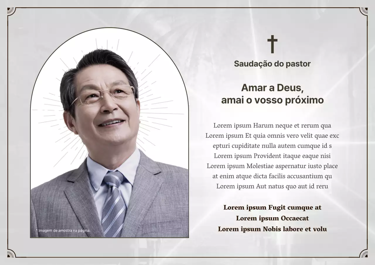 Correio de saudação de pastor cinzento e moderno