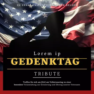 Rot und Blau Traditioneller Gedenktag Werbung für den Gedenktag