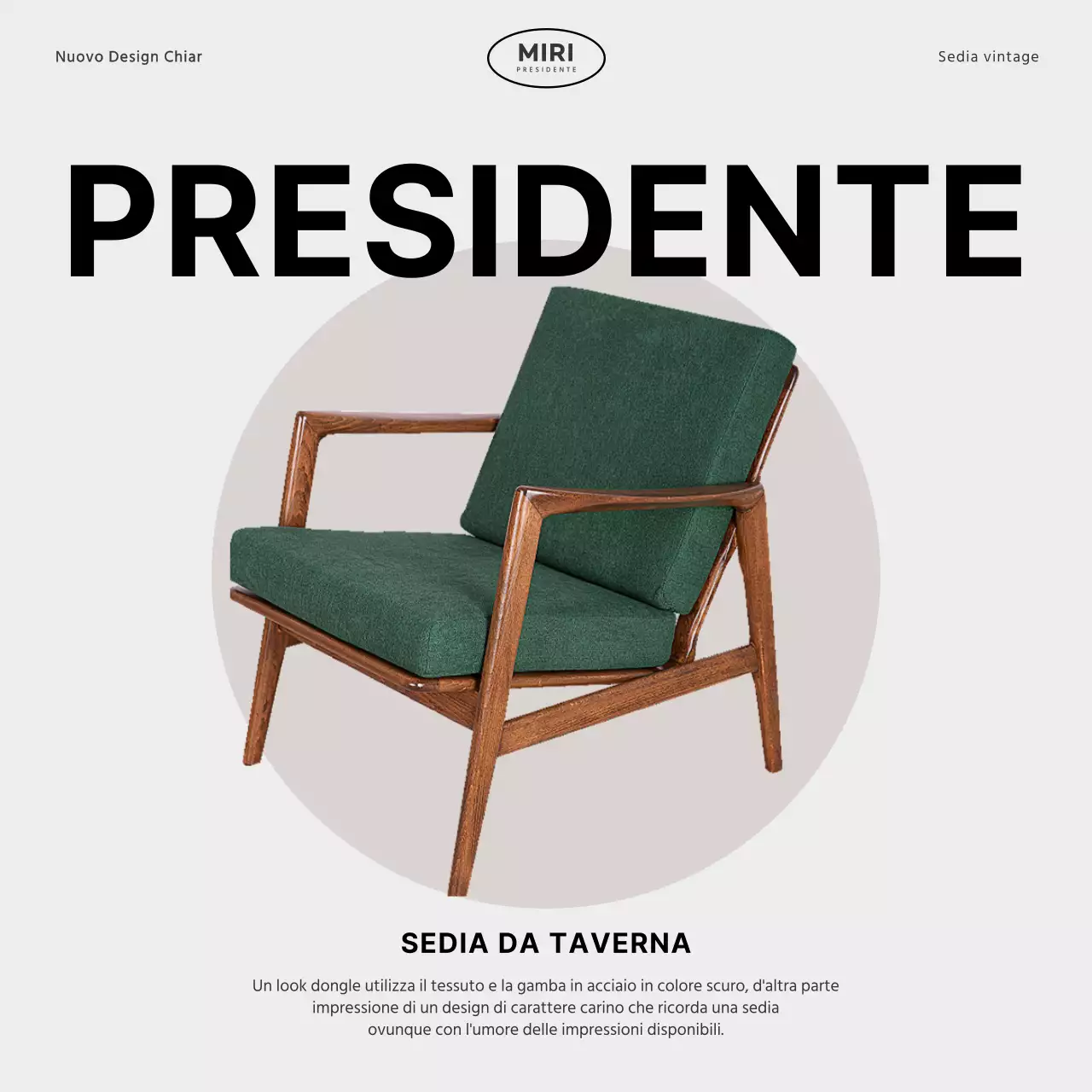 Una sedia semplice in grigio e verde