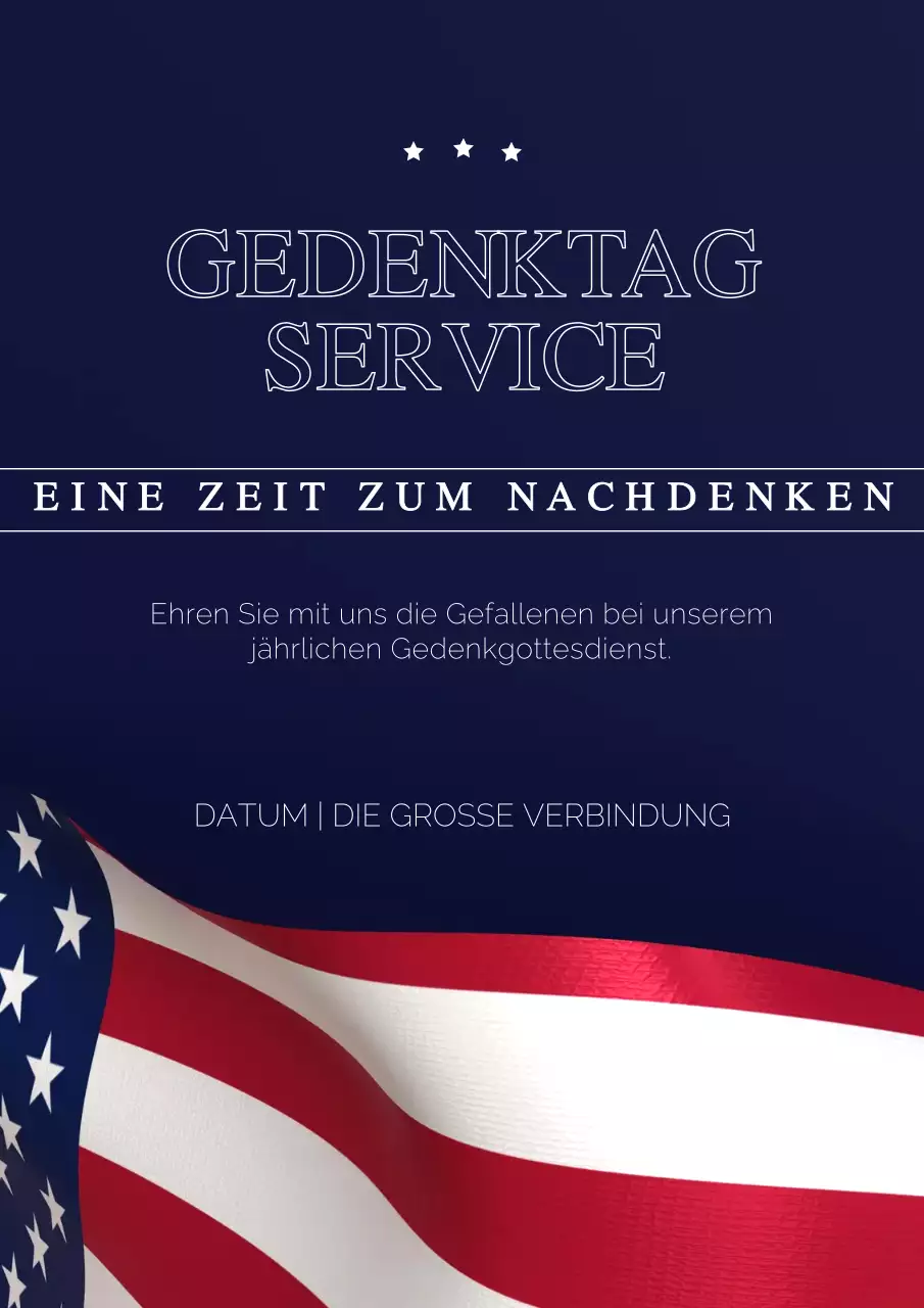 Traditionelle Einladung zum Gedenktag in Marine und Weiß