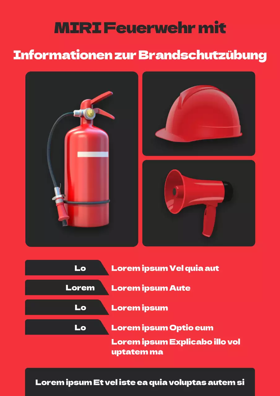 Moderne Feuerwehrausschreibung in rot und schwarz