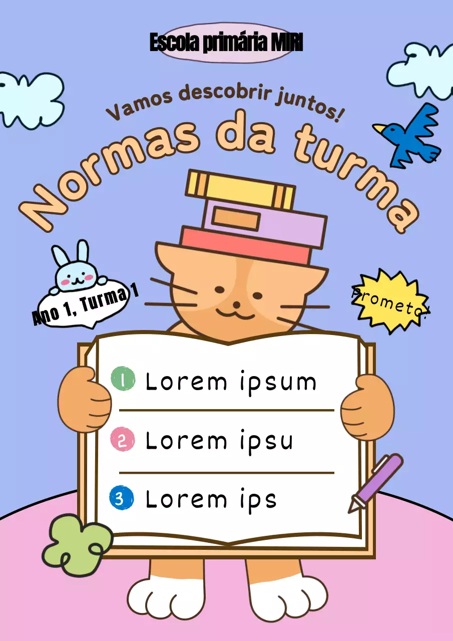 Guia de regras simples para a sala de aula da escola primária de Yonborah