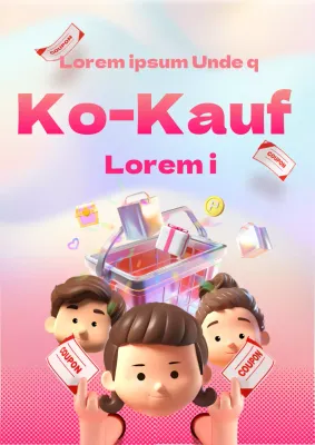 Stilvolle Co-Buy-Anzeige mit orangefarbenem und rosa Text
