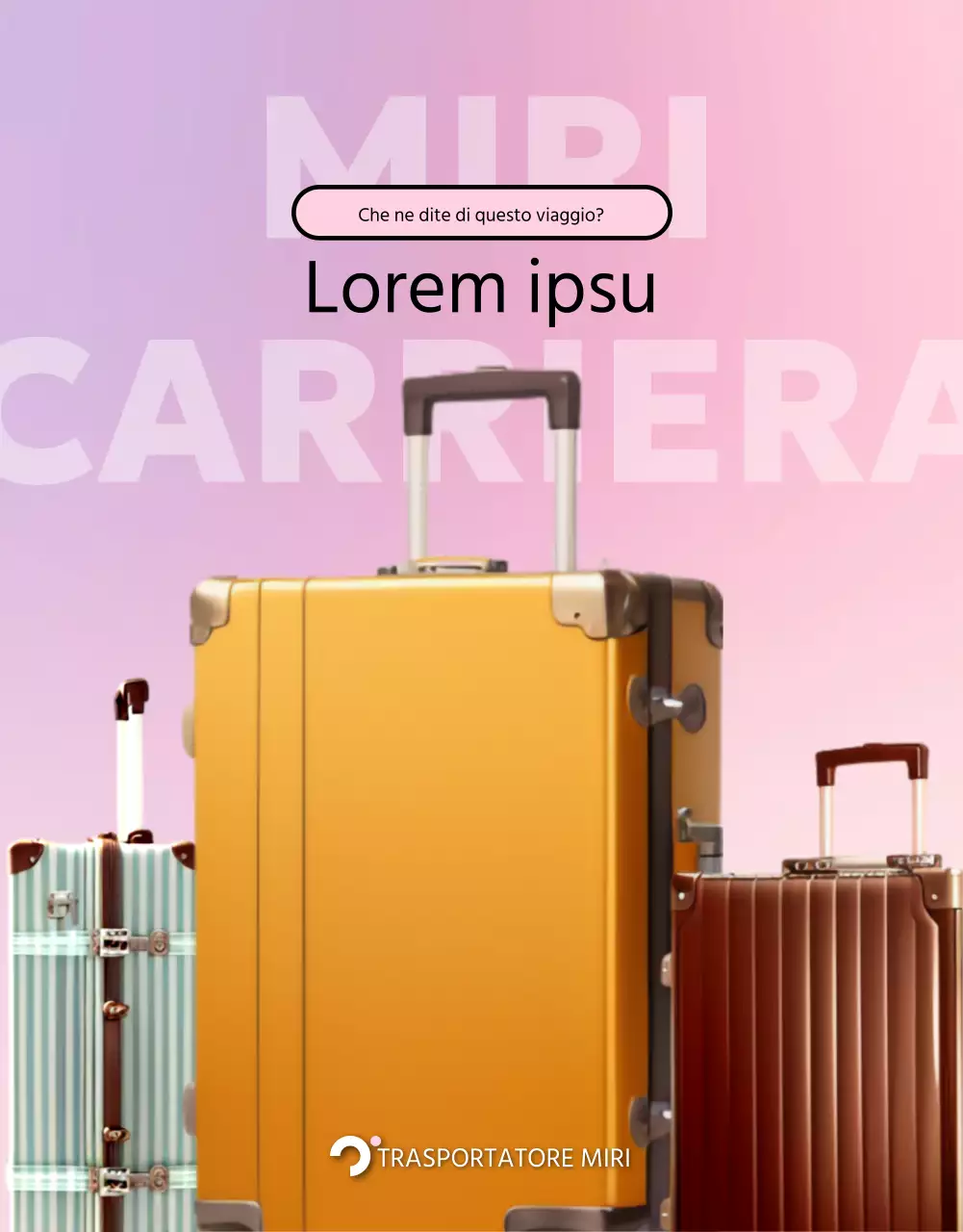 Semplice valigia rosa e malva in vendita post