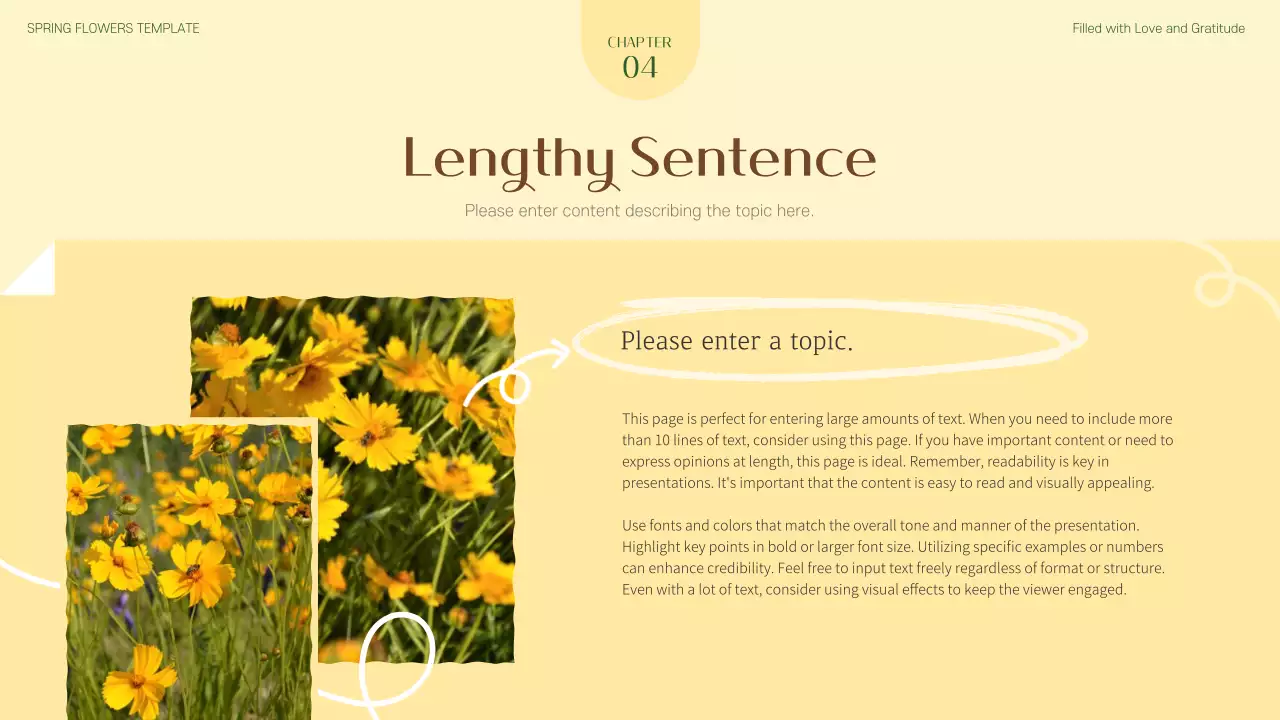 노란색 꽃 템플릿 초대장 프레젠테이션