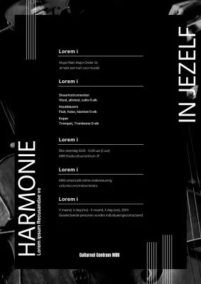 Oproep voor leden van een zwart, modern orkest