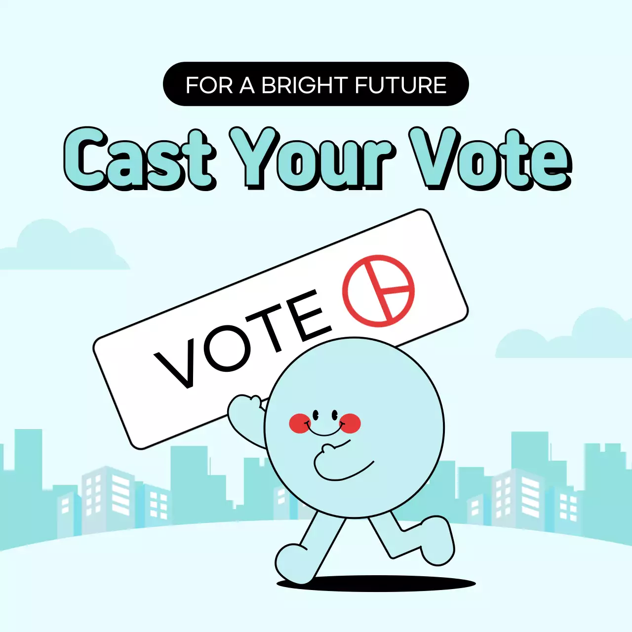 Blue Minimal Voting Announcement Instagram Post