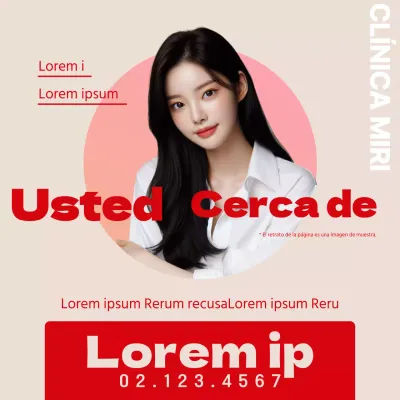 Promoción de cirugía plástica sencilla en rojo y beige