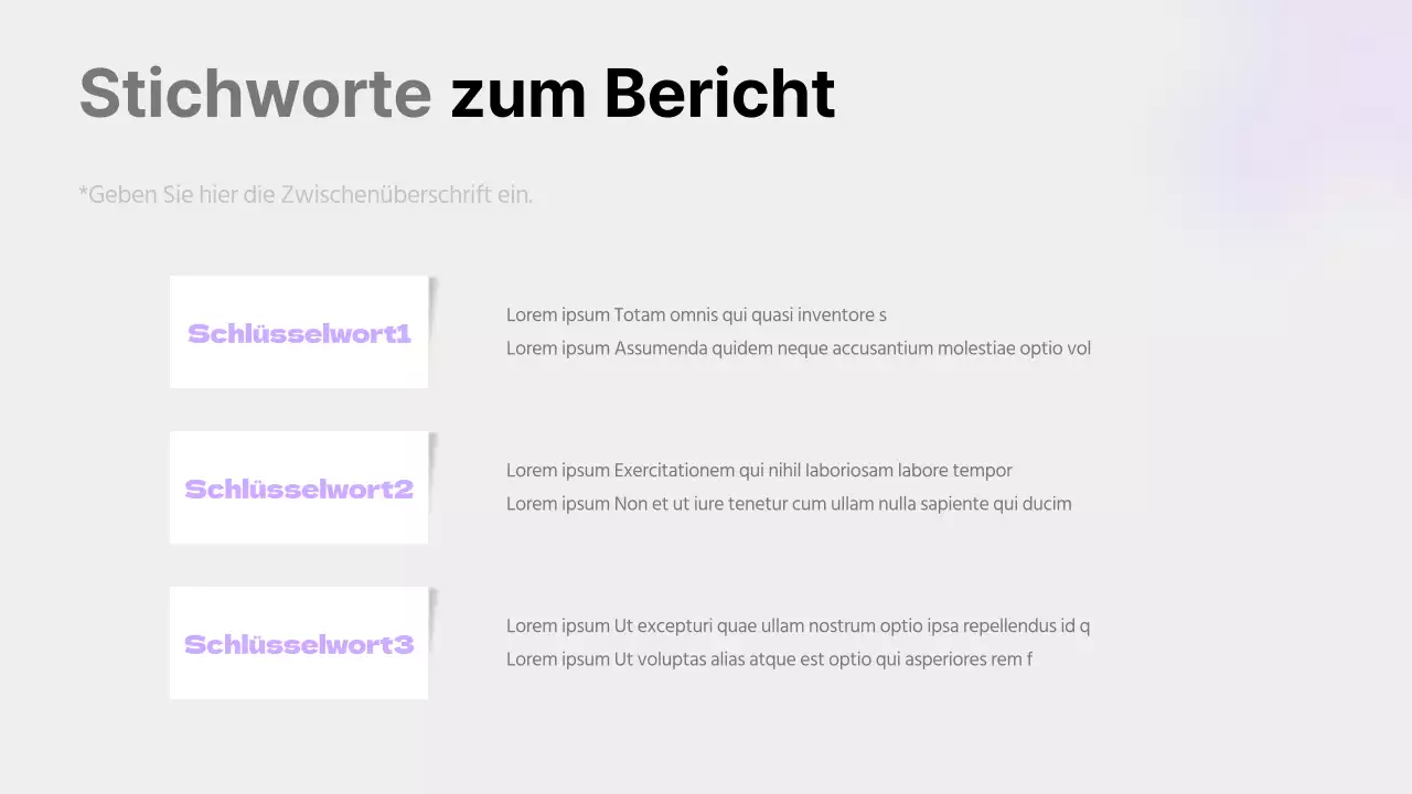 Ein einfacher Bericht in Mauve und Grau