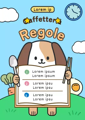 Simpatica guida alle regole della classe della scuola primaria in azzurro