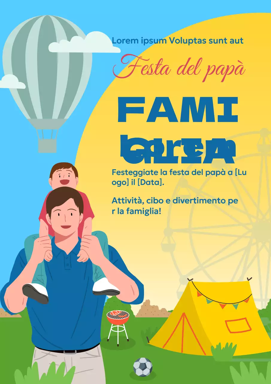 Blu cielo e giallo affascinante festa del papà pubblicità evento all'aperto]