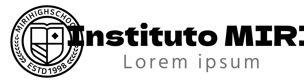 Logotipo del instituto en forma de símbolo educativo circular