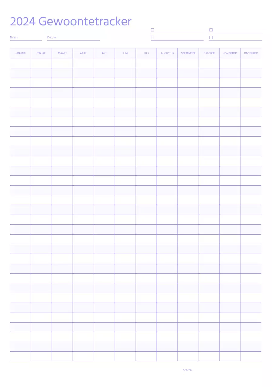 Habit tracker ontwerp met een subtiel paars thema