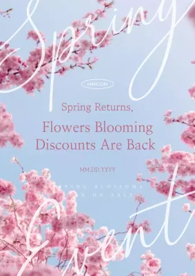 Promover uma simples venda de primavera em rosa e azul claro