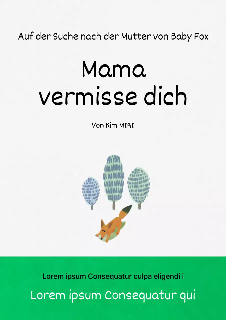 Minimalistischer Bilderbucheinband in Weiß und Grün