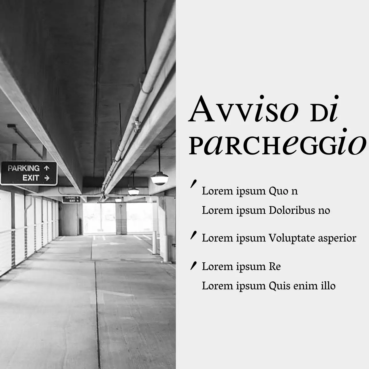 Annuncio di caffè minimalista in grigio e bianco e nero