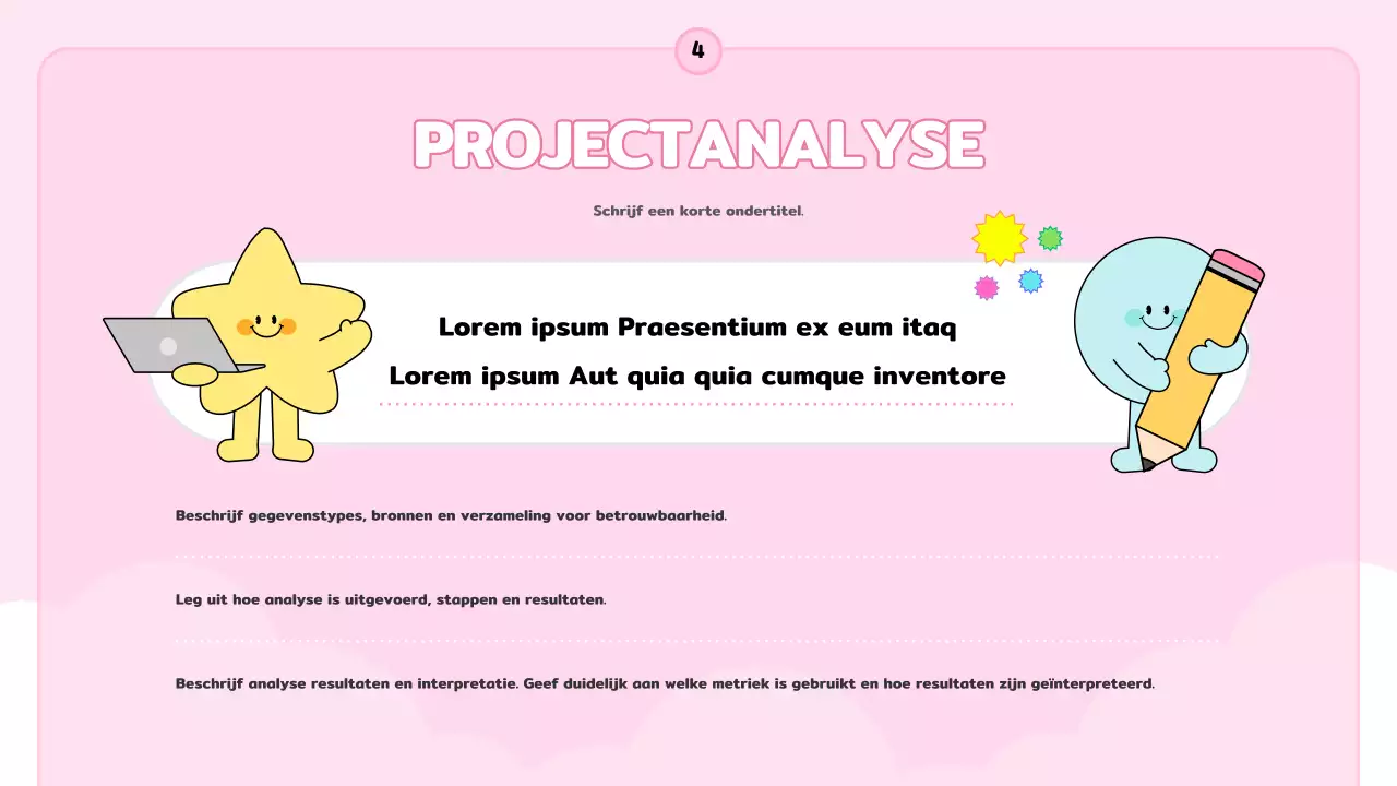 Een mooi, lichtblauw en roze informatie-organiser verslag