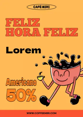 Promover un evento de café naranja y kitsch