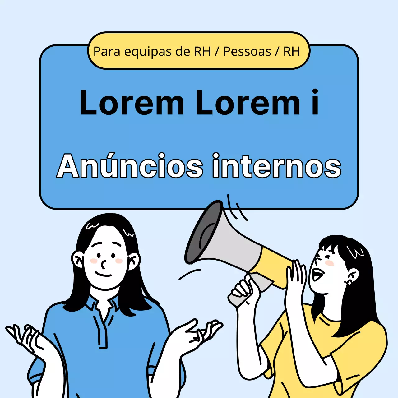 Um anúncio comercial simples em amarelo e azul claro