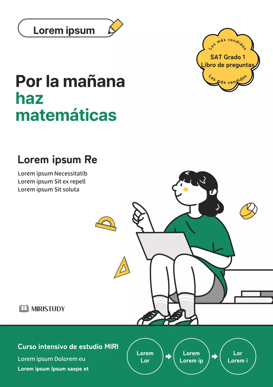 Problemas sencillos de matemáticas superiores en verde y amarillo