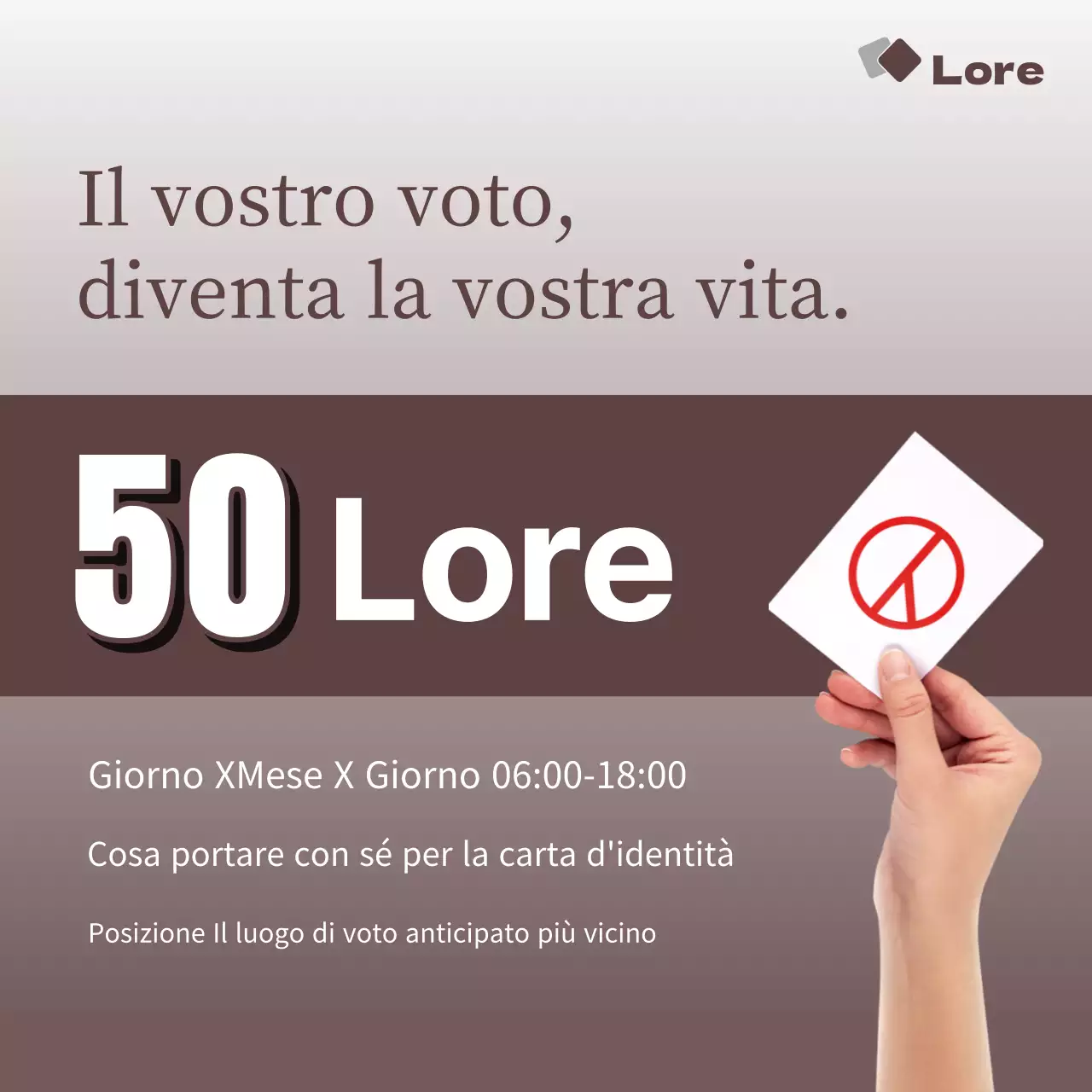 Promuovere i candidati alle elezioni in marrone e semplice