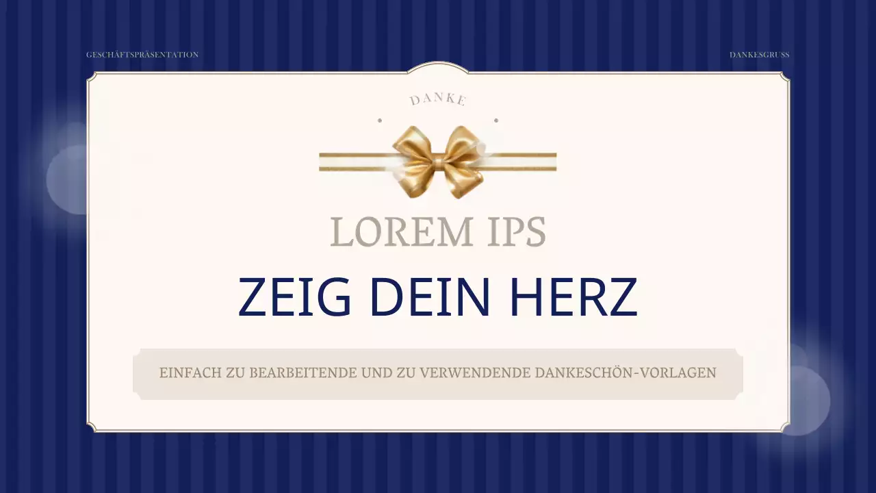 Eine schlichte Grußpost mit Unterschrift in Marineblau und Elfenbein