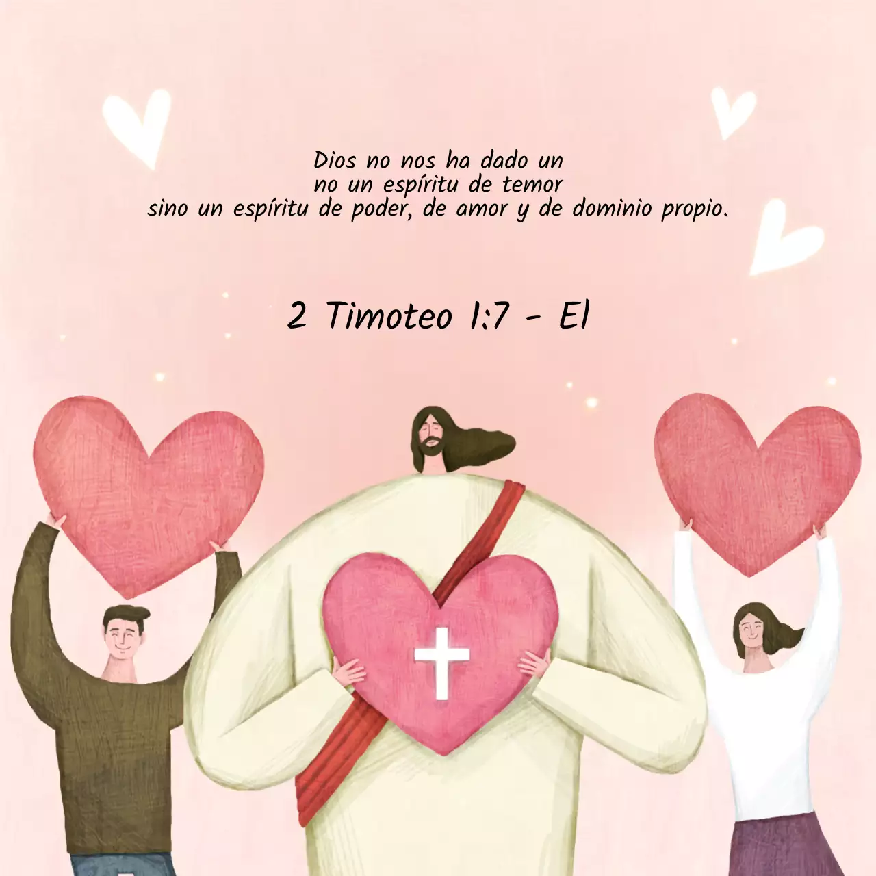 Un sencillo versículo de la Biblia en rojo y rosa