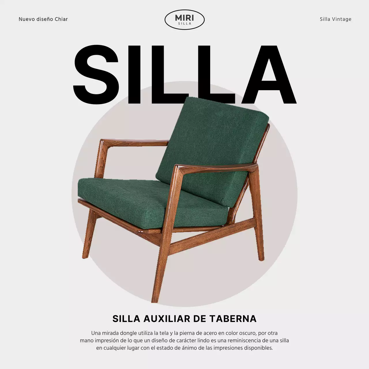 Marca una silla sencilla en gris y verde