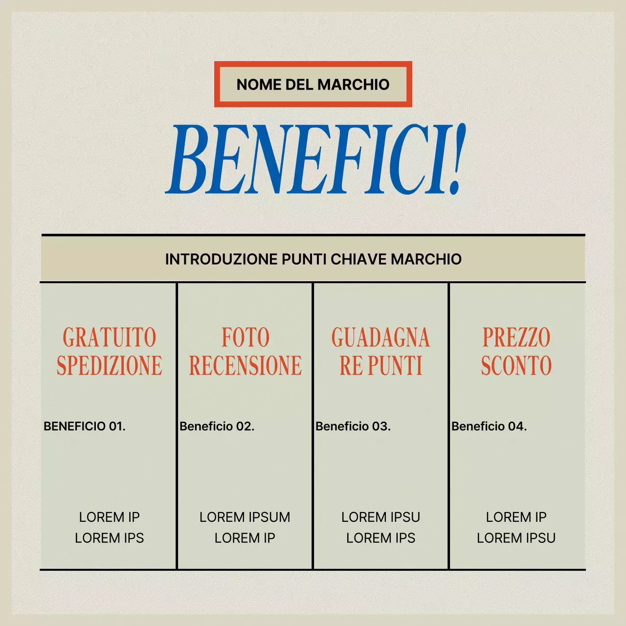 Marchio vintage in rosso e beige