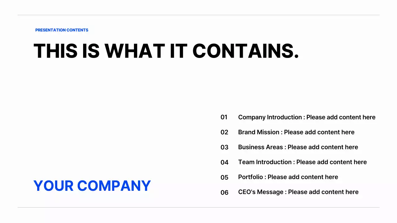 블루 모던 회사 프리젠테이션