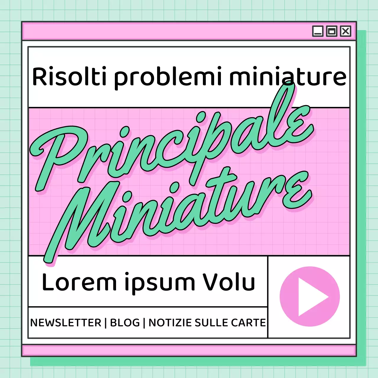 Copertina principale di tendenza in menta e rosa