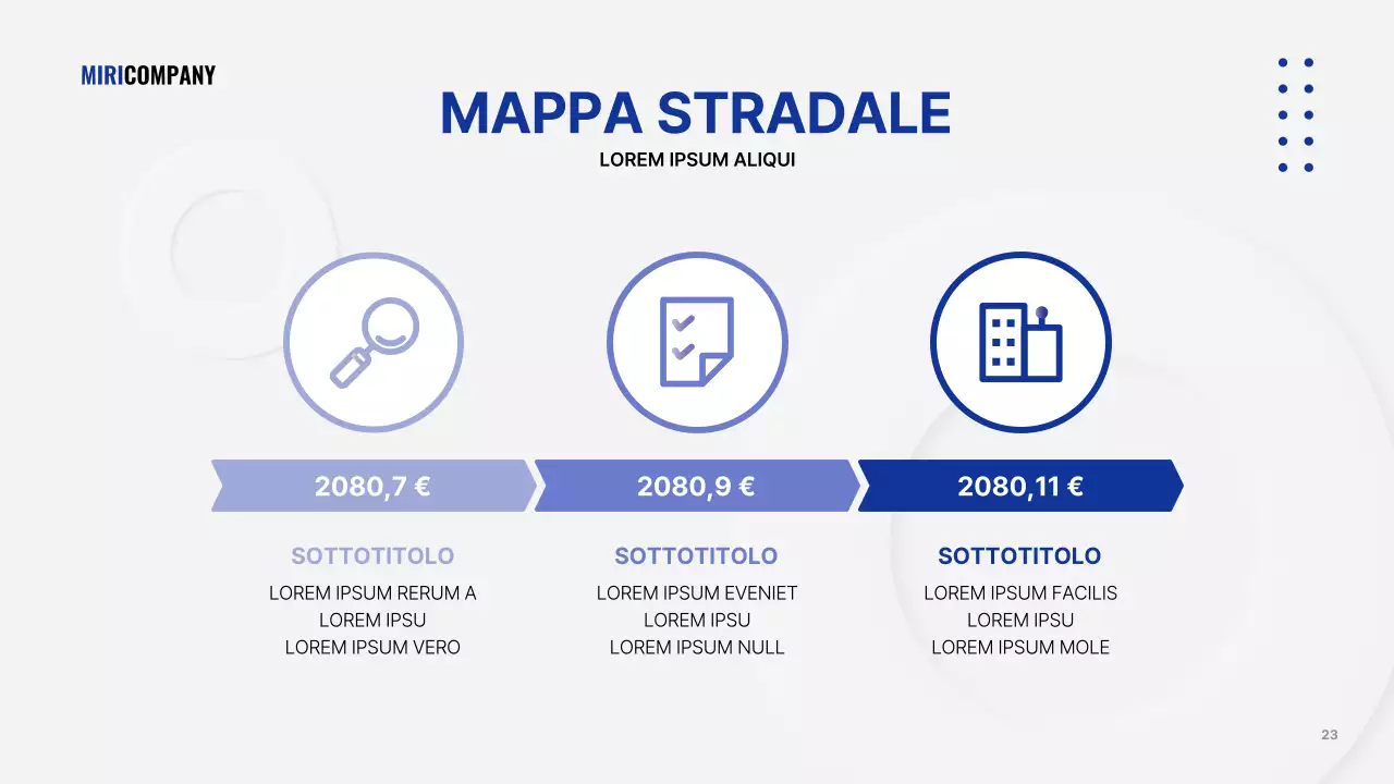 Presentazione aziendale minimalista in bianco e blu navy