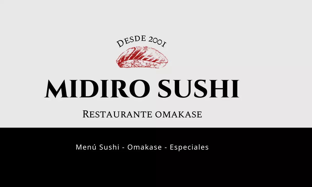 Un restaurante japonés de sushi omakase de lujo en negro y gris