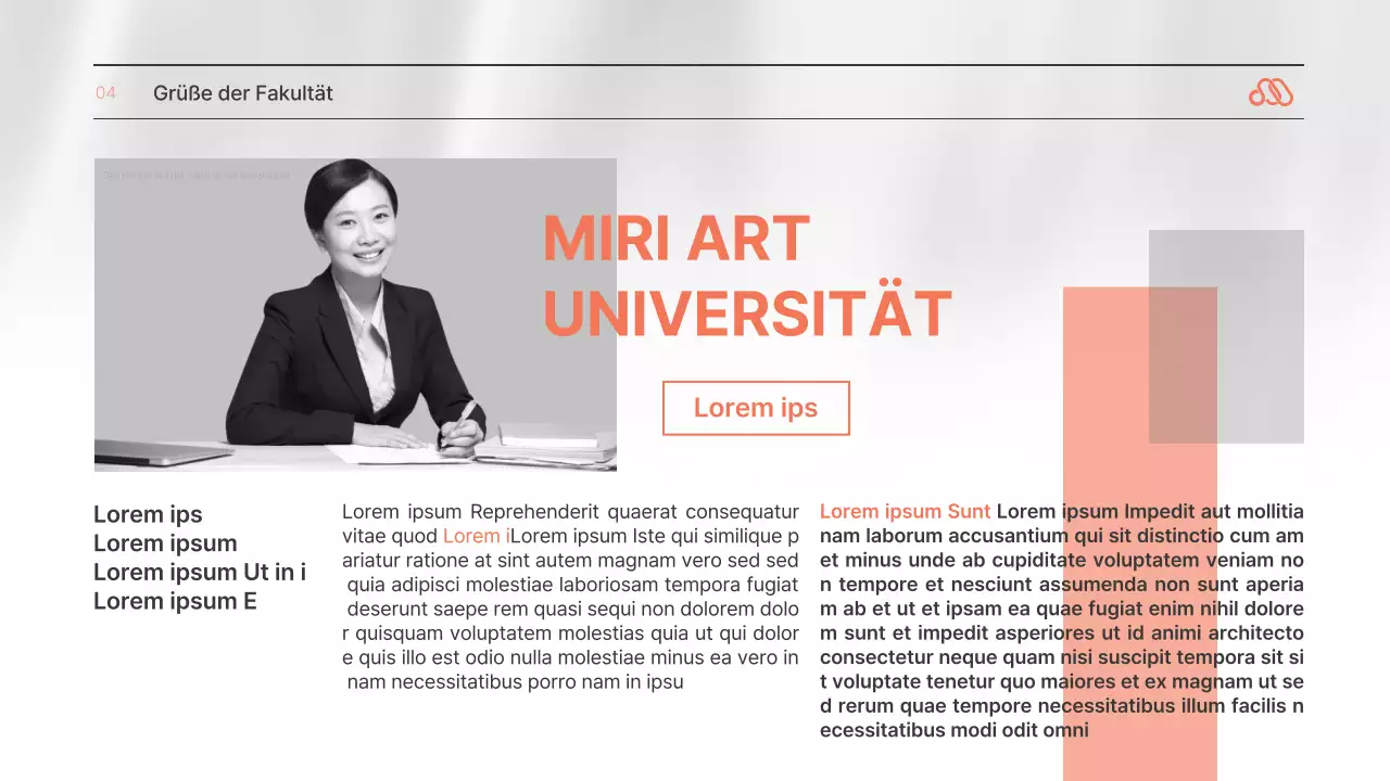 Ein einfaches, orange-schwarz-weißes Anschreiben