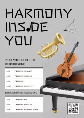 Das grau-schwarze Anschreiben zur Einstellung eines Orchesters