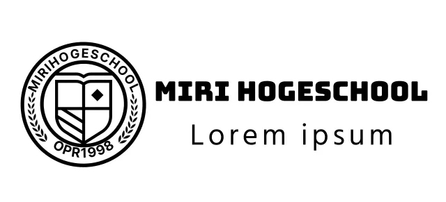 Middelbare school logo in de vorm van een cirkel onderwijssymbool