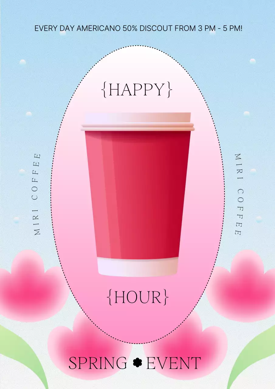 Red Trendy Coffee Promotion Poster