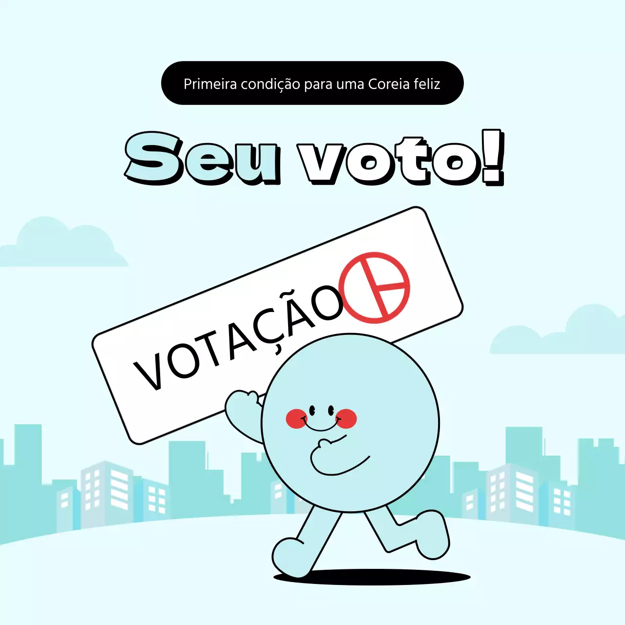 Promova o seu voto com um bonito azul claro