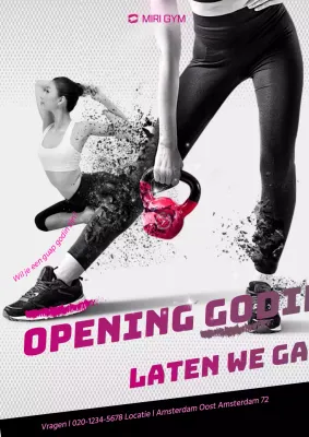 Een stijlvolle gezondheidsreclame in roze en zwart