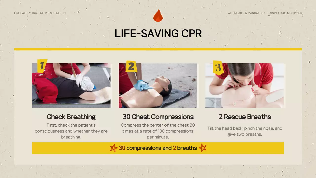 노란색 현대식 화재 훈련 프레젠테이션