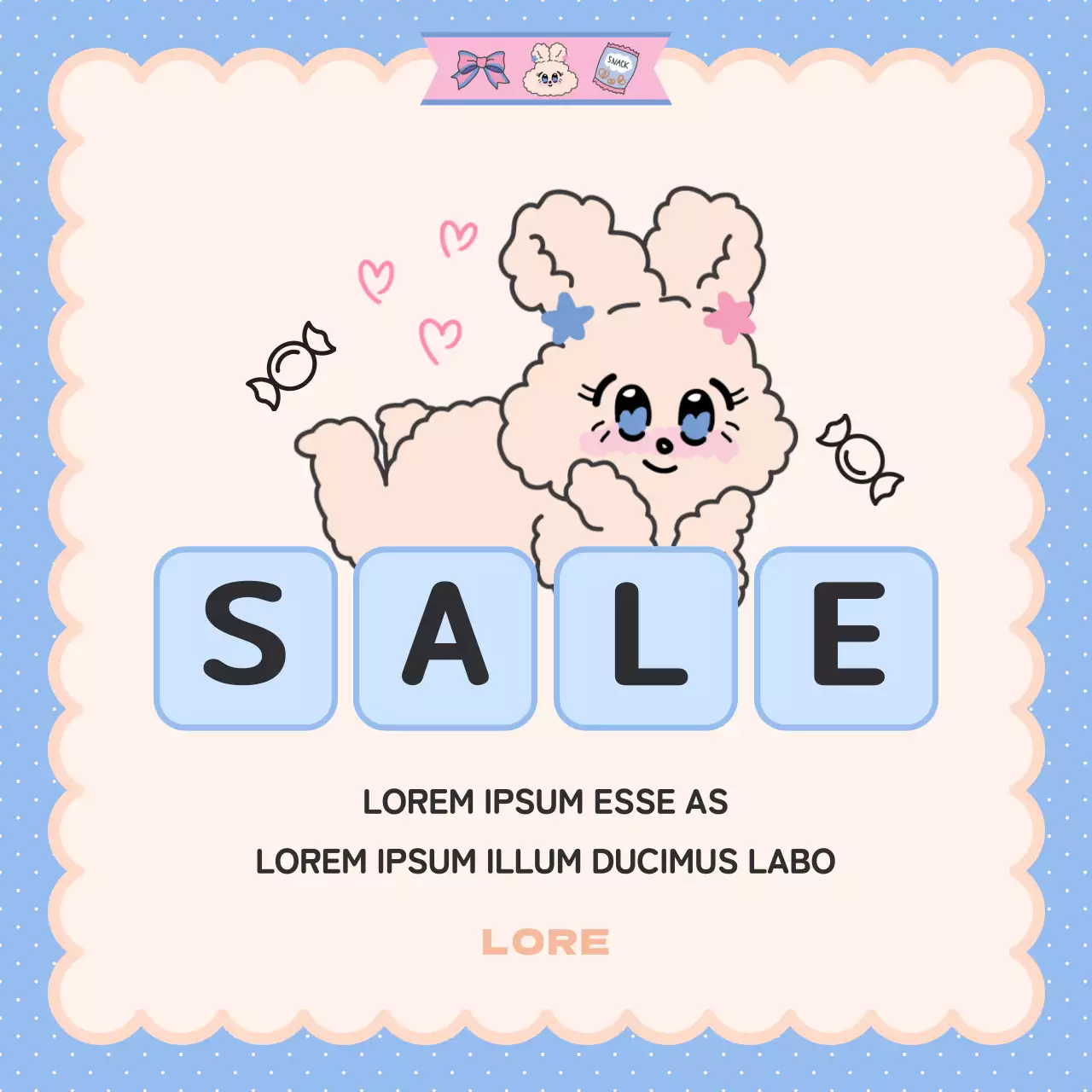 Eine süße Anzeige zum Valentinstag in Rosa und Hellblau