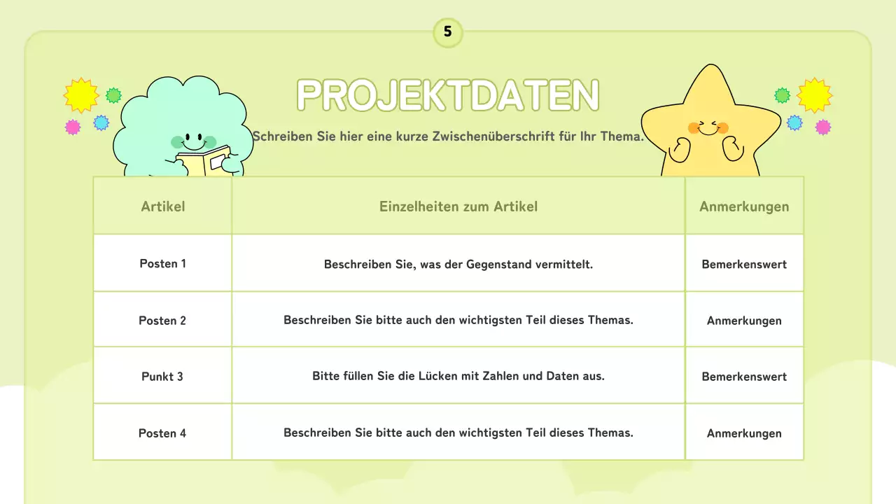 Ein hübscher, hellblauer und rosafarbener Information Organizer Report