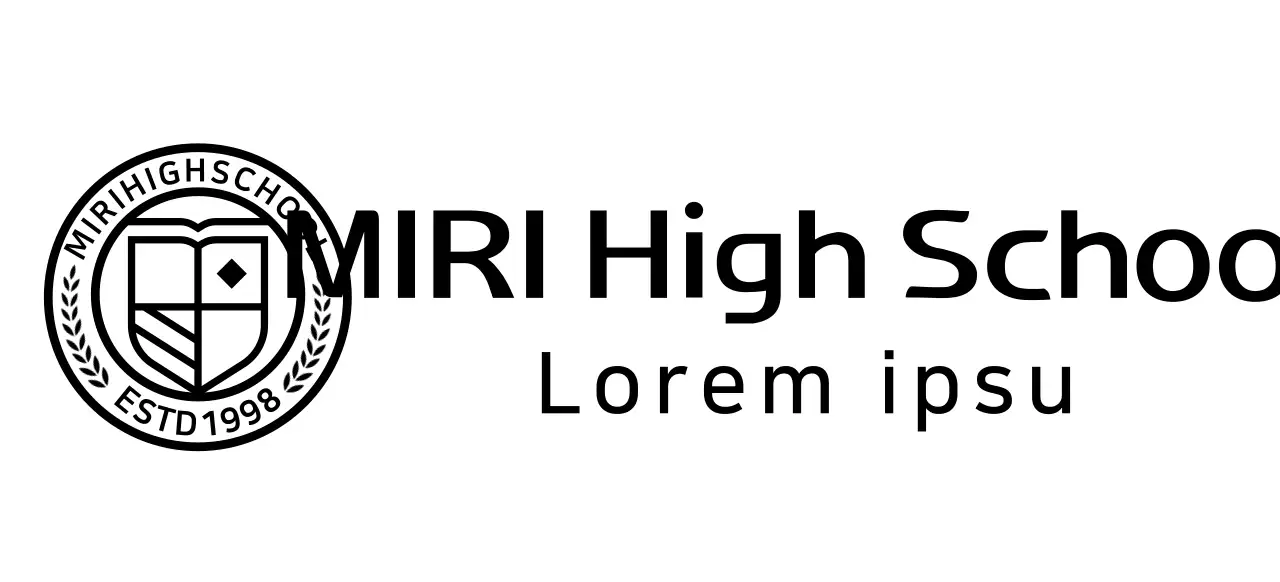 High school logo in the form of a circle education symbol
