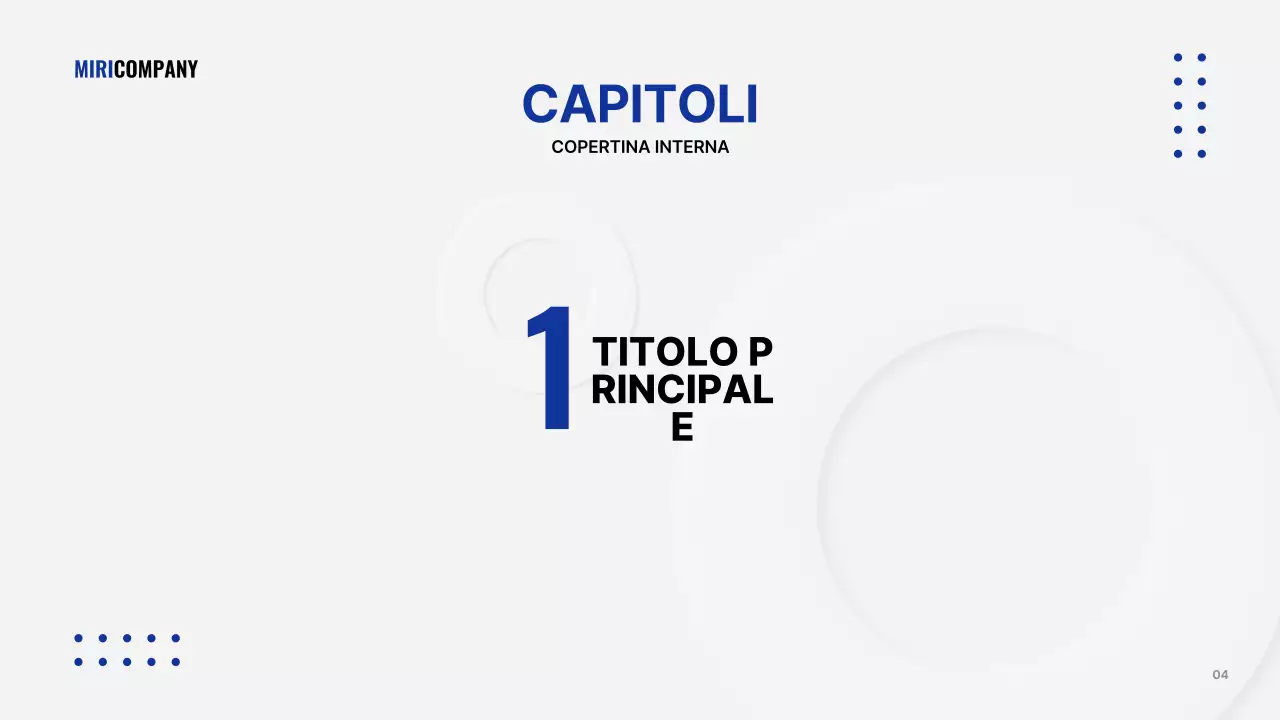 Presentazione aziendale minimalista in bianco e blu navy