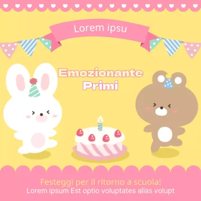 Adorabile annuncio di congratulazioni giallo e rosa