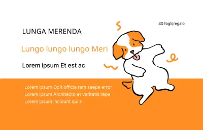 Design promozionale con illustrazioni di cuccioli e testi descrittivi