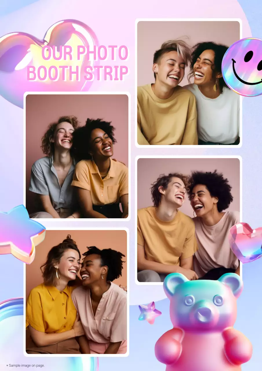 Rainbow Retro Photo Invitation Poster